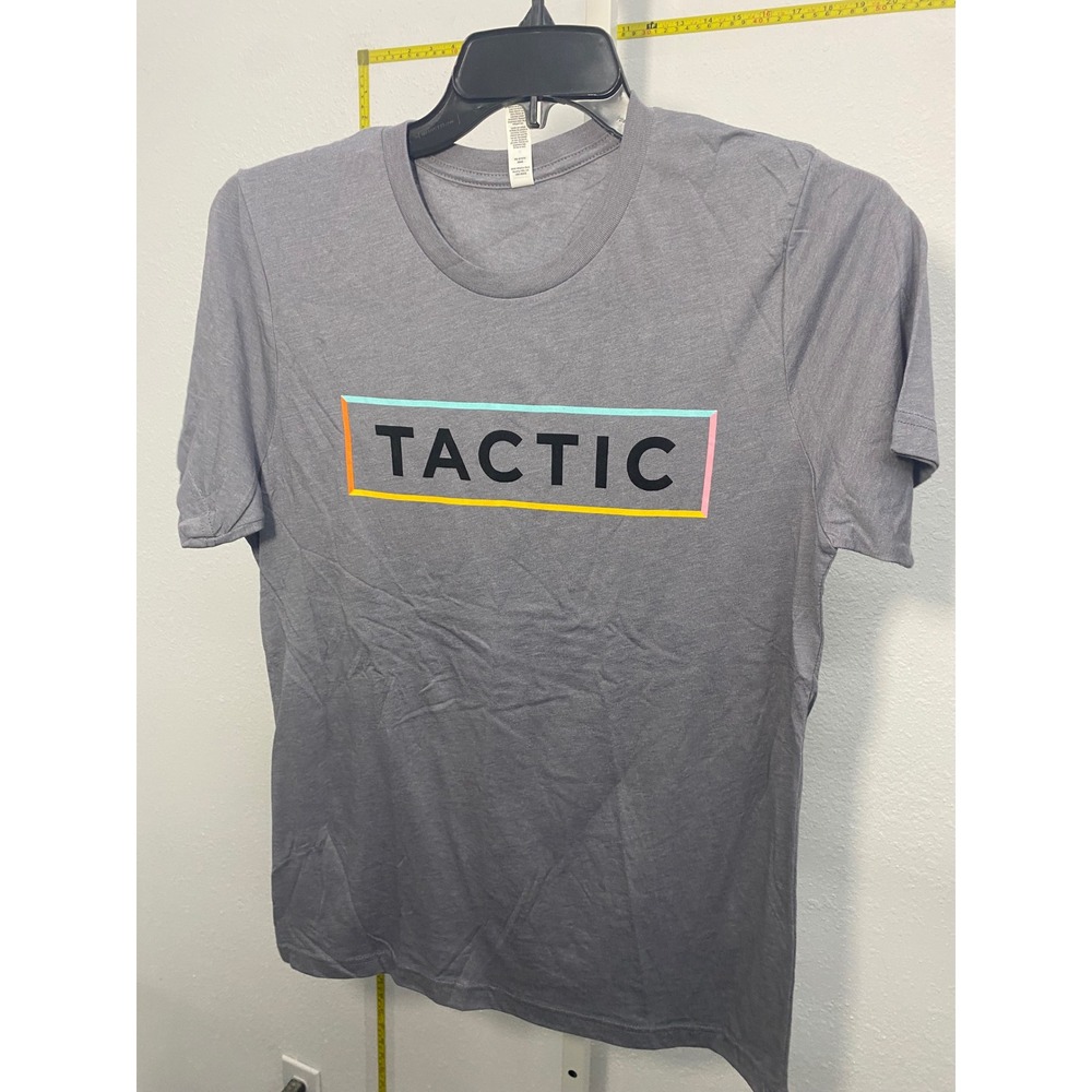 Bella Canvas‎ Tactic Graphic Tee Mens Medium Gray Neon Border Short Sleeve Shirt